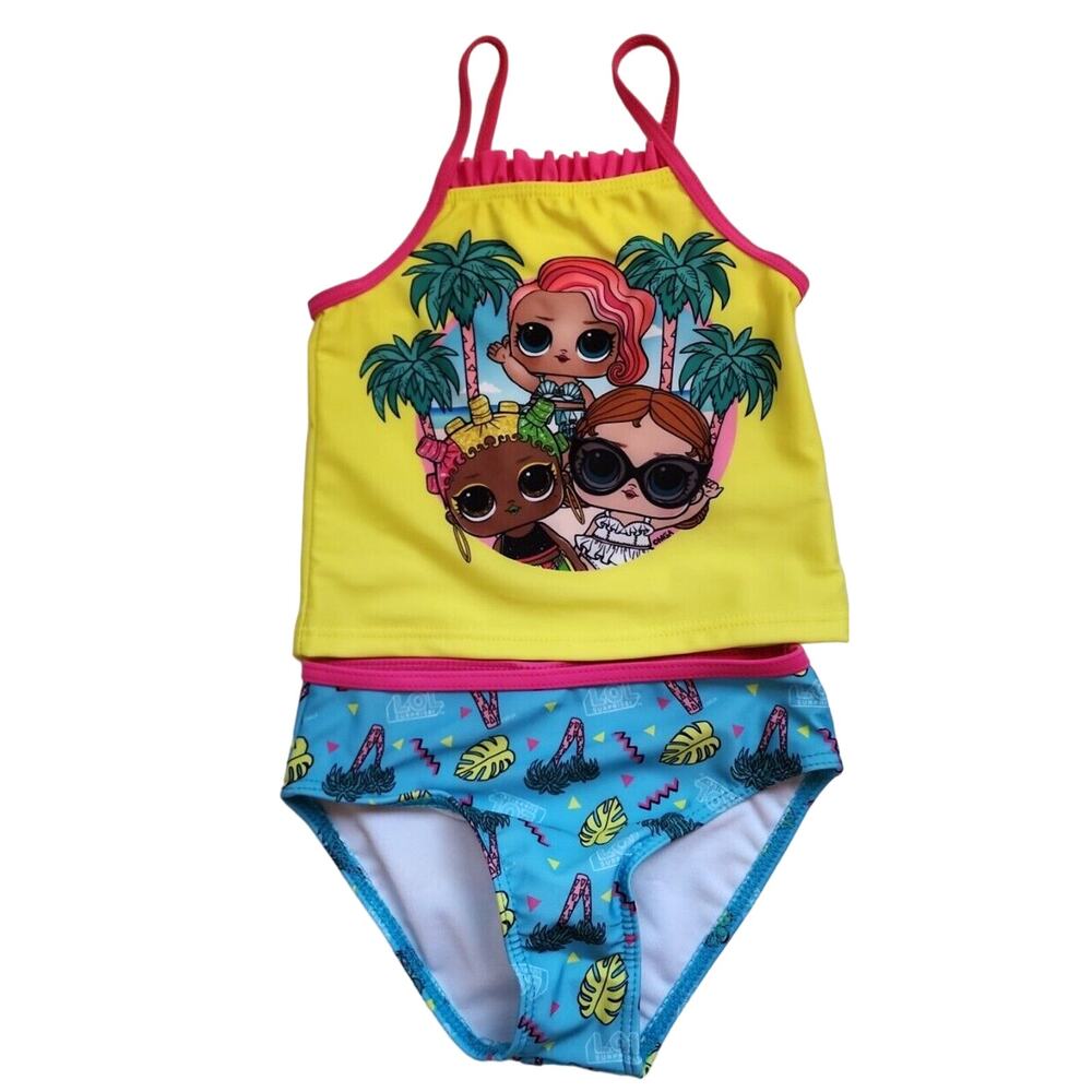 NEW L.O.L. Surprise O.M.G. 2 Piece Girls Swimsuit Size 4